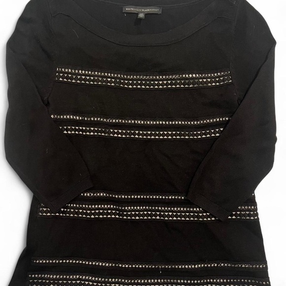 White House Black Market Black Knit Top - Picture 2 of 4